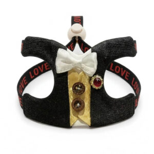 【造型款】可調式牽引胸背（黑金燕尾服）