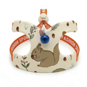 【基礎款】可調式牽引胸背（松鼠花紋/藍鈴鐺）