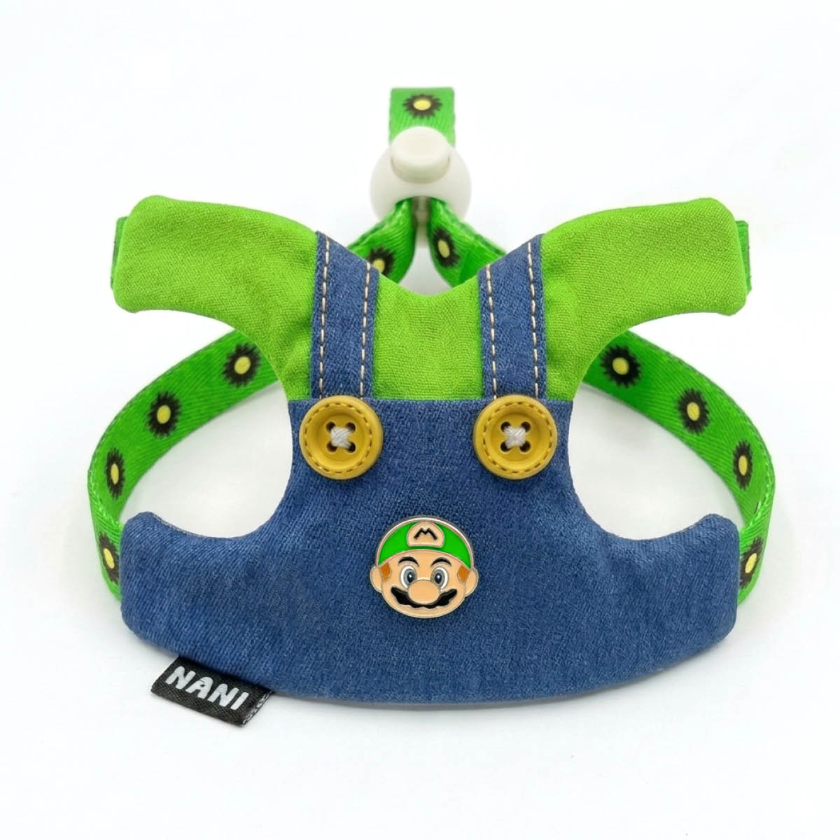 【造型款】可調式牽引胸背(立體馬力歐/綠)